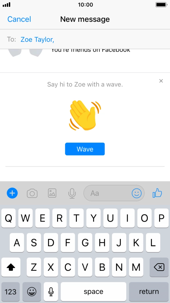 Press the text input field.