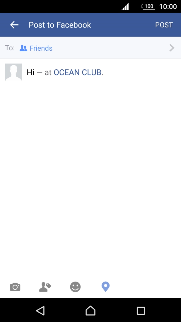 Write the required text and press POST.