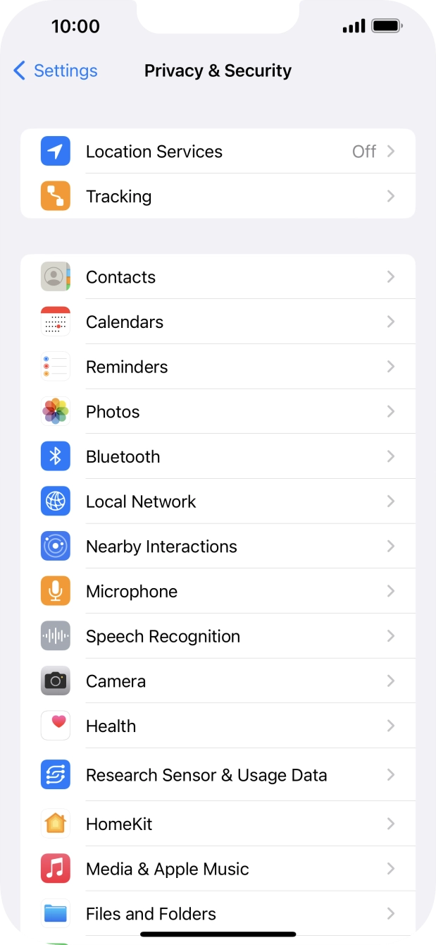Press Location Services.