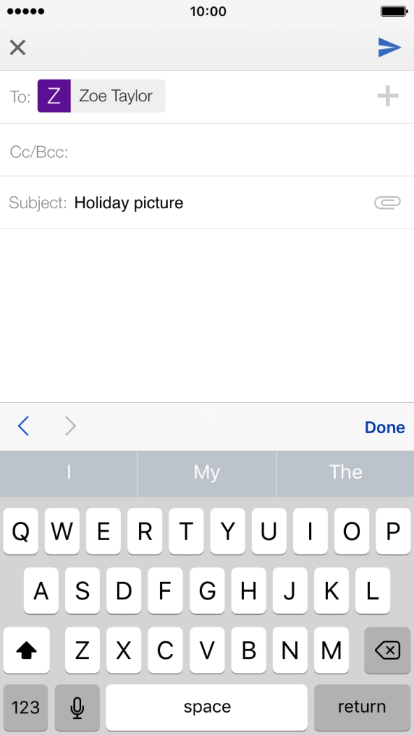 Press the text input field and key in the required text.