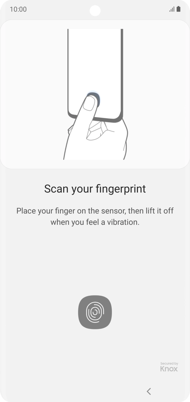 Follow the instructions on the screen to create the phone lock code using your fingerprint.