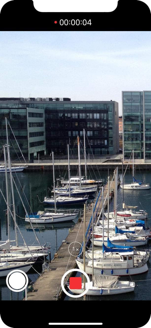 Press the stop icon to stop recording.