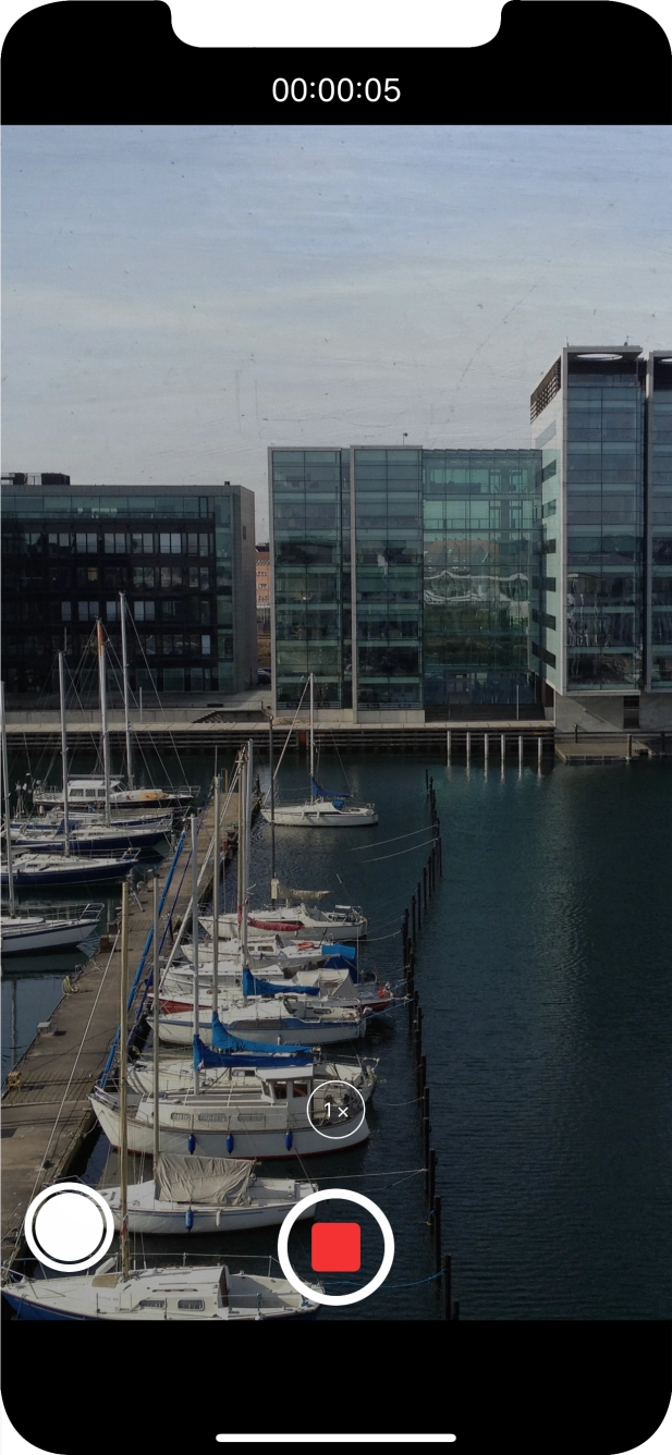 Press the stop icon to stop recording.