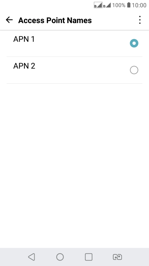 Press the field next to the data connection to activate it.