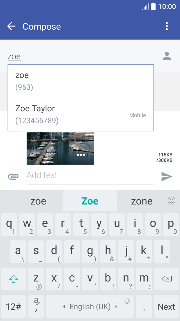 Press the required contact.