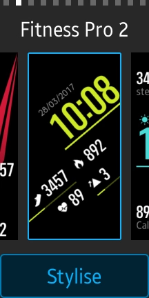 Slide your finger left to see the different types of watch faces.