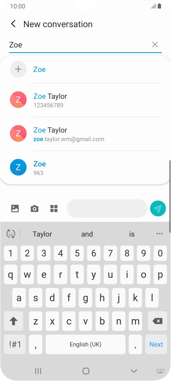 Press the required contact.