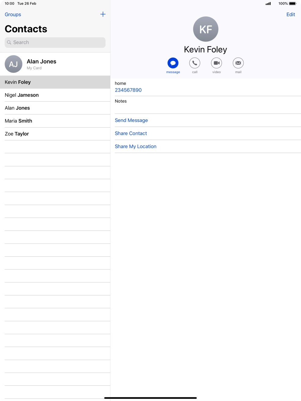 Press the new contact icon.