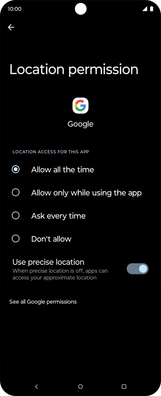 Press the required setting to turn the function on or off.