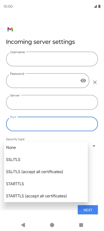 Press SSL/TLS. Press SSL/TLS.