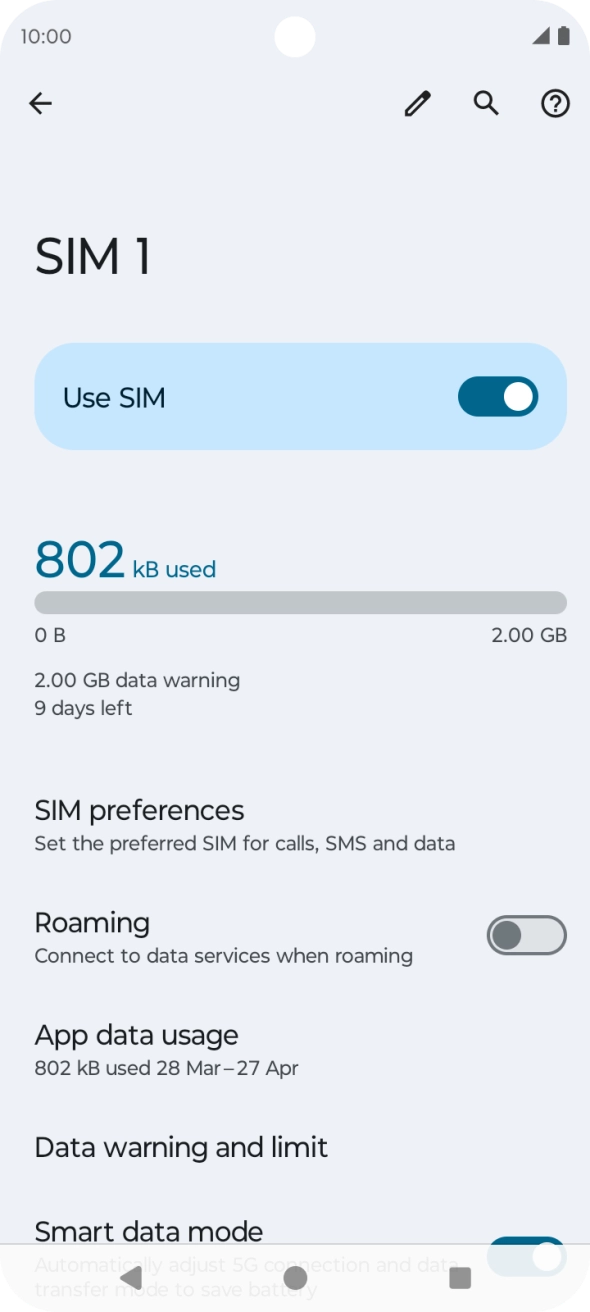 The total data usage is displayed.