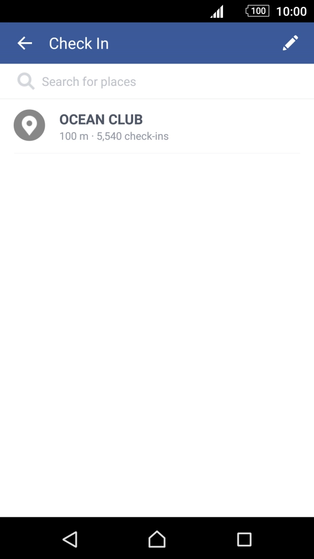 Press Search for places and key in the required search word.