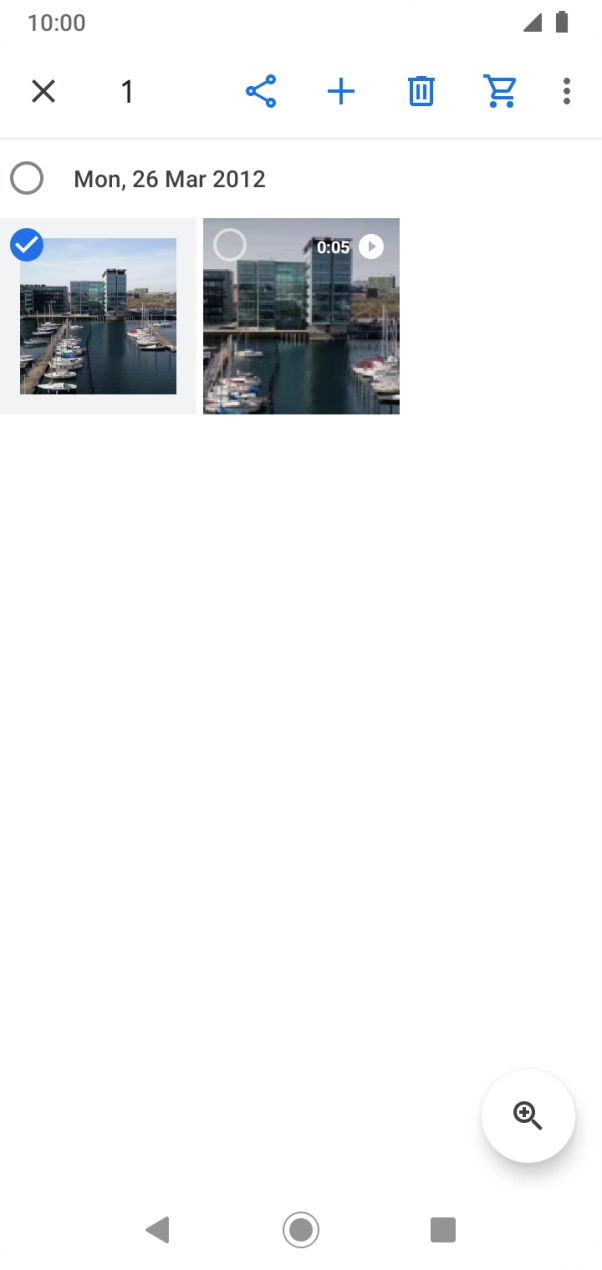 Press the required pictures or video clips to add them.