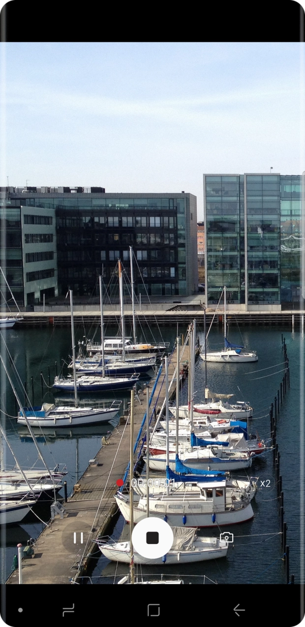 Press the stop icon to stop recording.