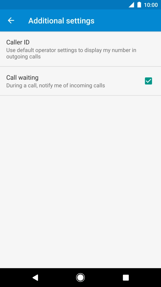Press Call waiting to turn the function on or off.