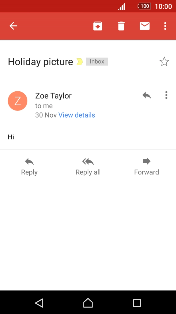 Press the reply icon.