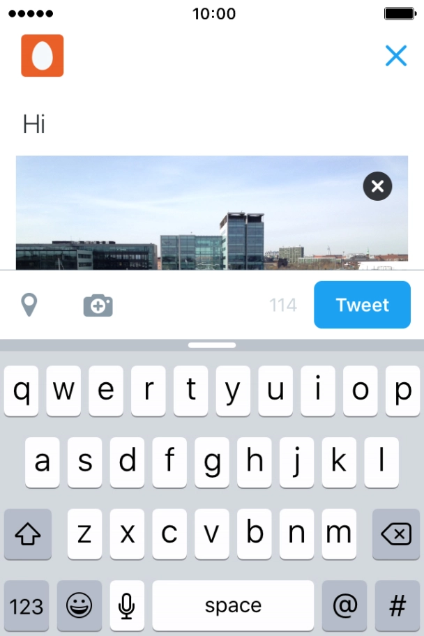 Write the required text and press Tweet. Write the required text and press Tweet.