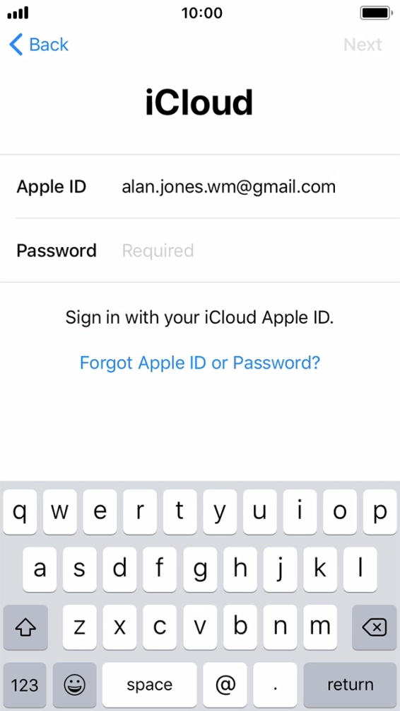 Press the field next to 