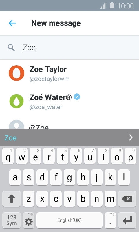 Key in the first letters of the recipient's name and press the required contact.
