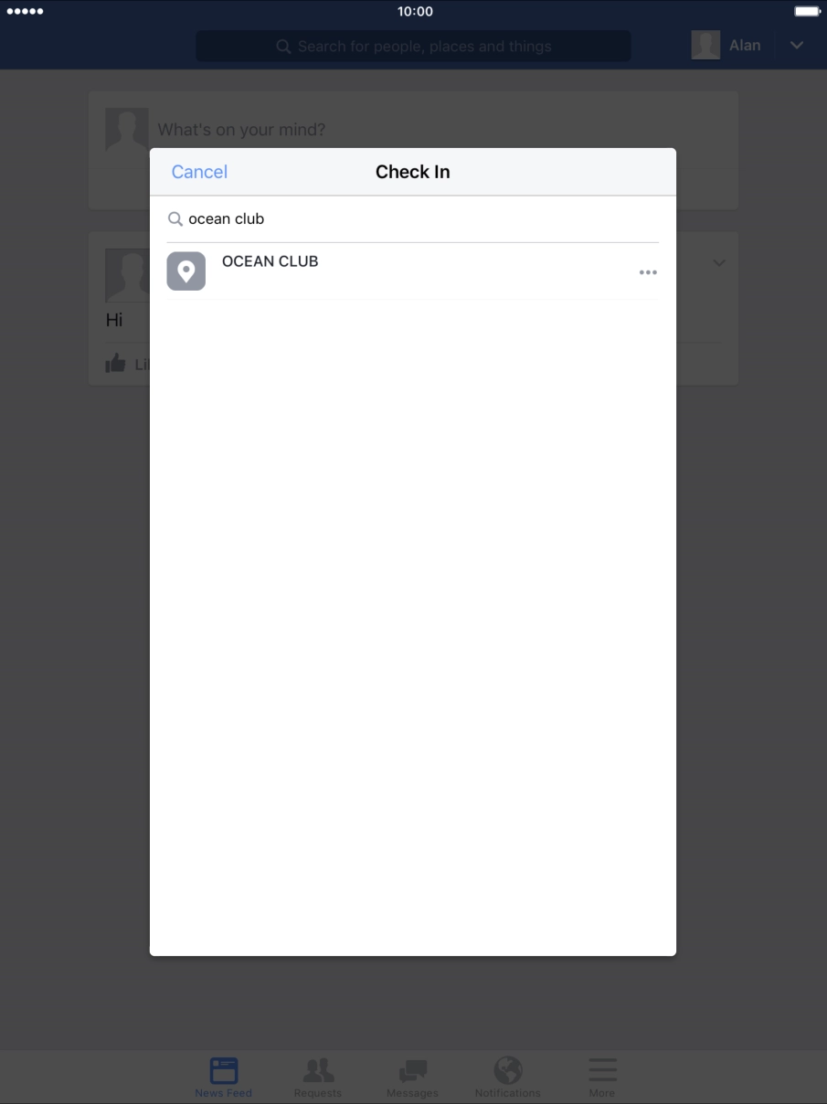 Key in the required search word and press the required location.