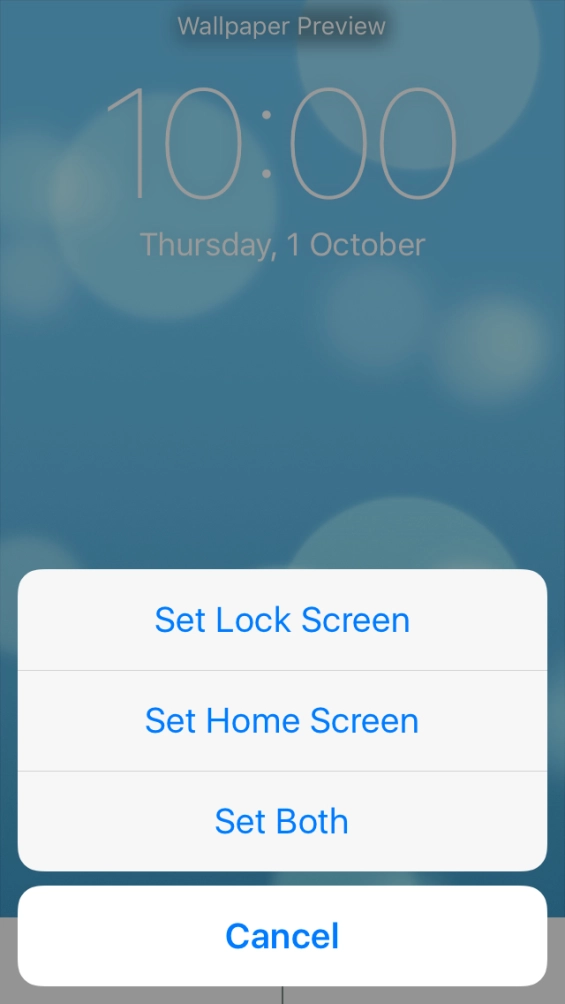 Press the required setting.