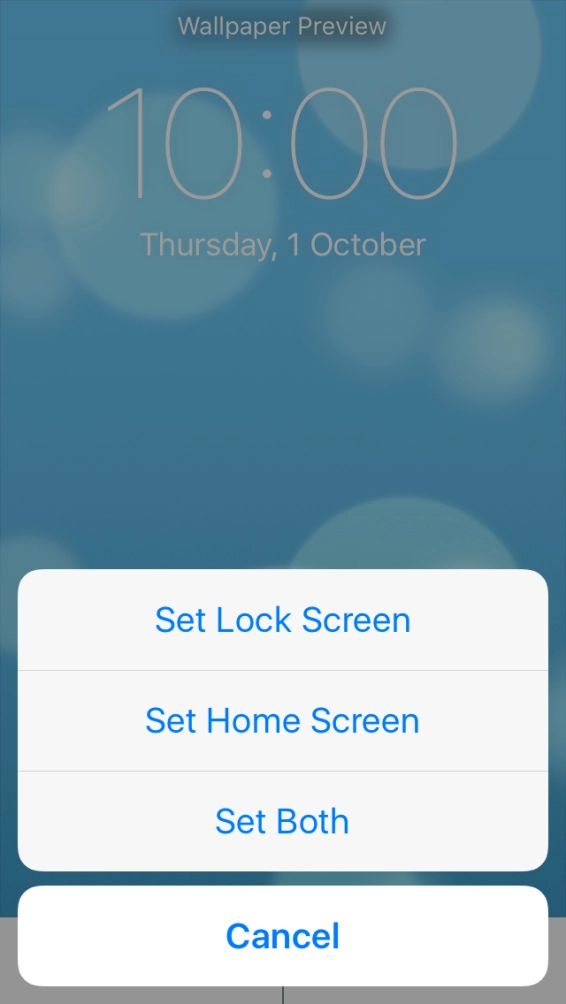 Press the required setting.