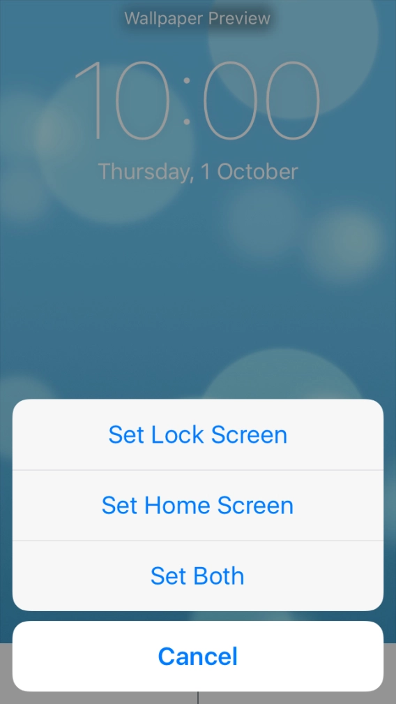 Press the required setting.