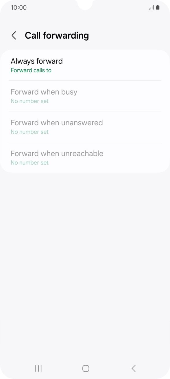 Press the required divert type.