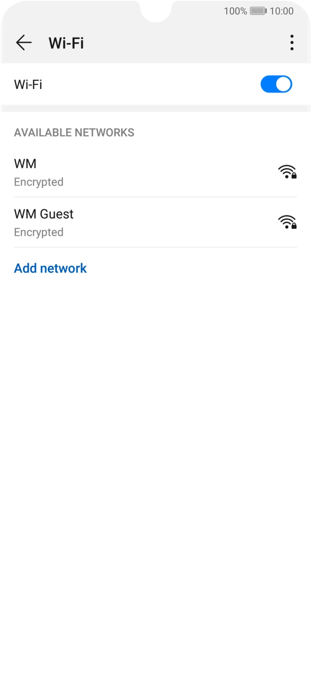 Press the required Wi-Fi network.
