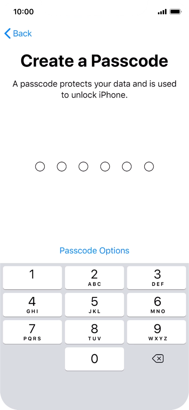 Press Passcode Options.