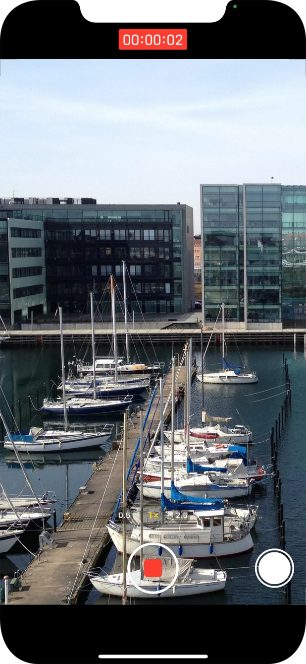 Press the stop icon to stop recording.