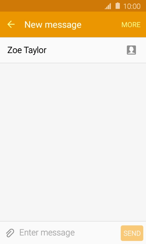 Press the text input field and write the text for your text message.