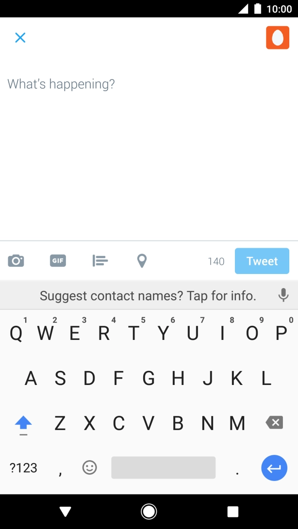 Press the text input field.