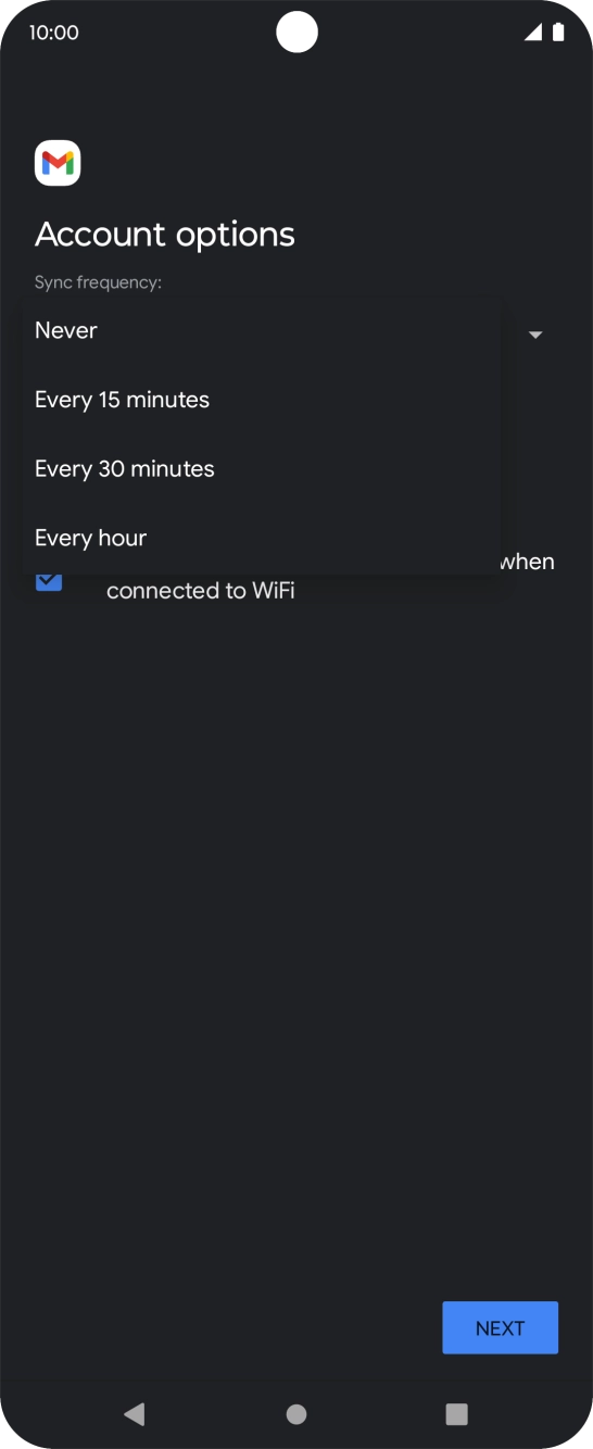 Press the required setting. Press the required setting.