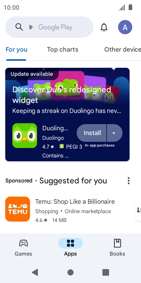 Press the profile icon.