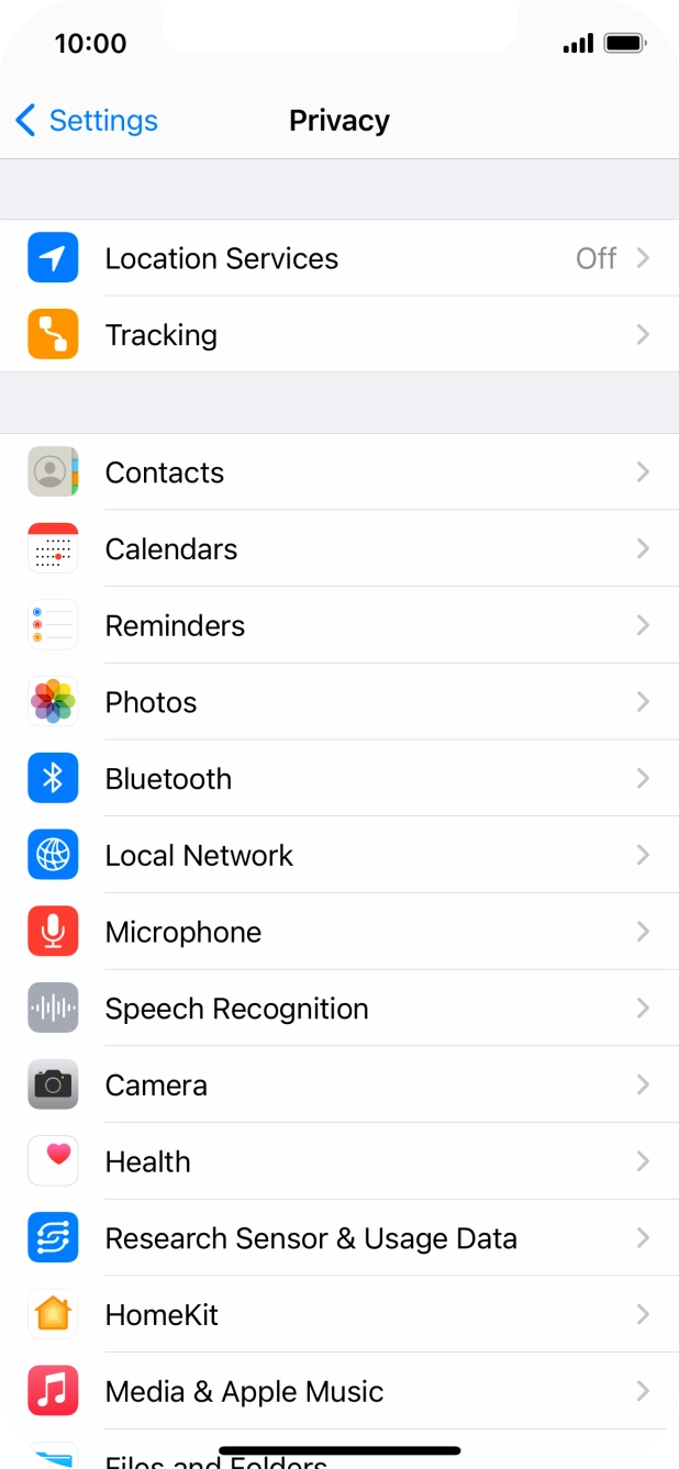 Press Location Services.
