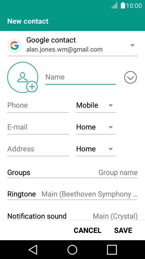 Press the address book drop down list.