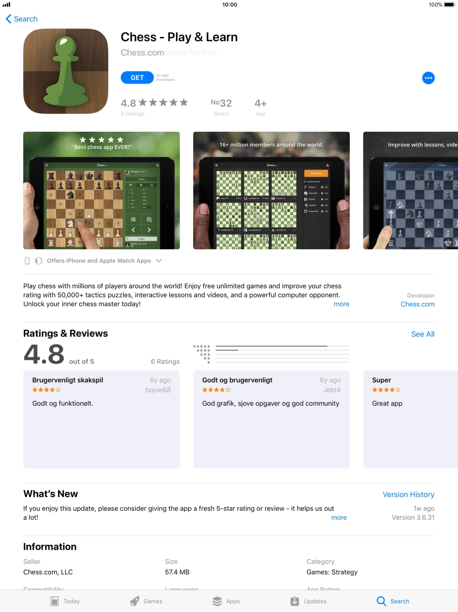 Press GET and follow the instructions on the screen to install the app.