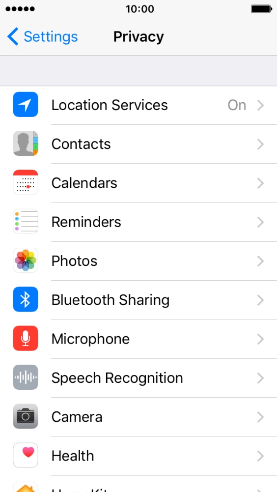 Press Location Services.