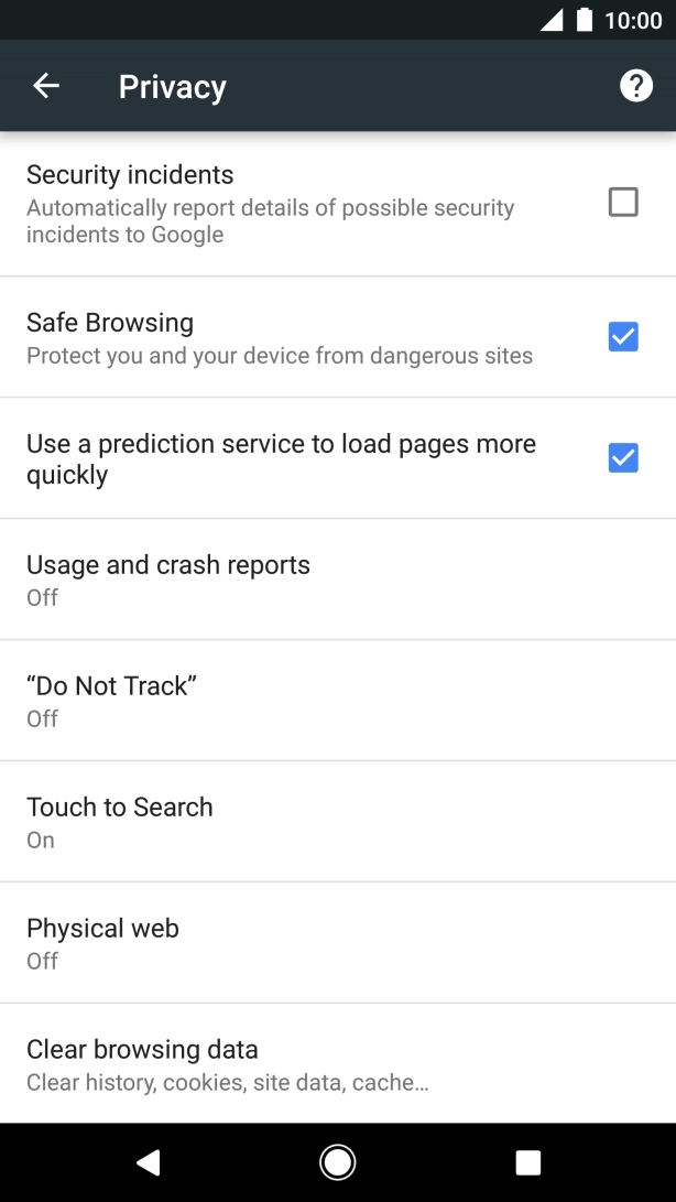 Press Clear browsing data.