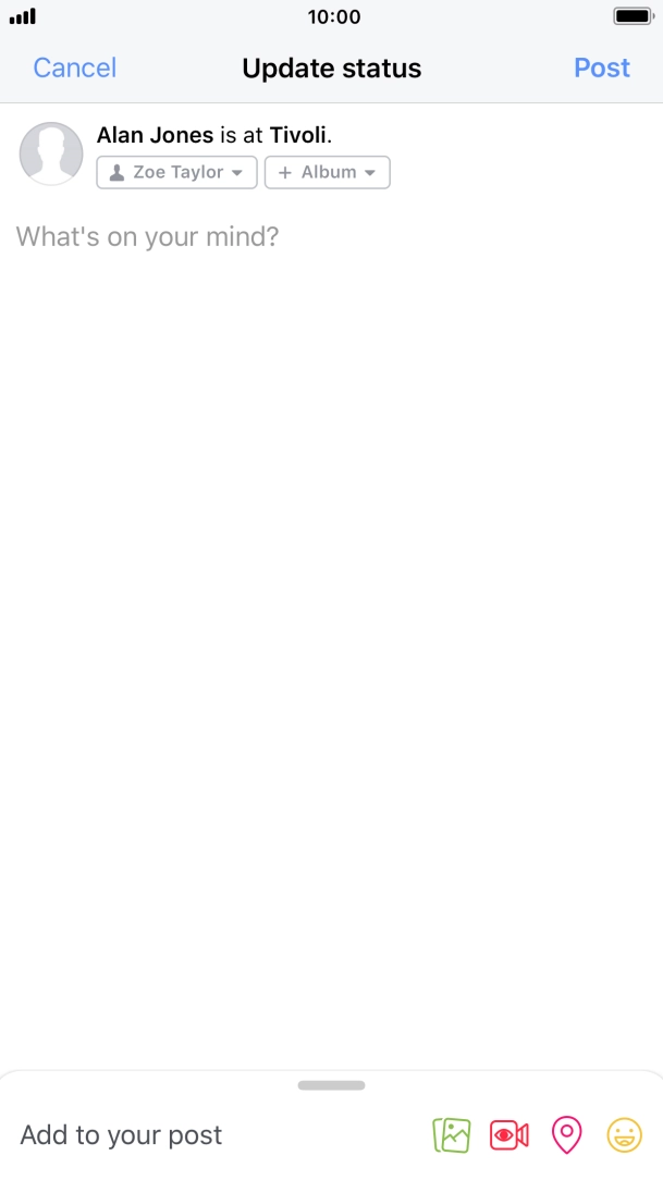 Press the text input field.