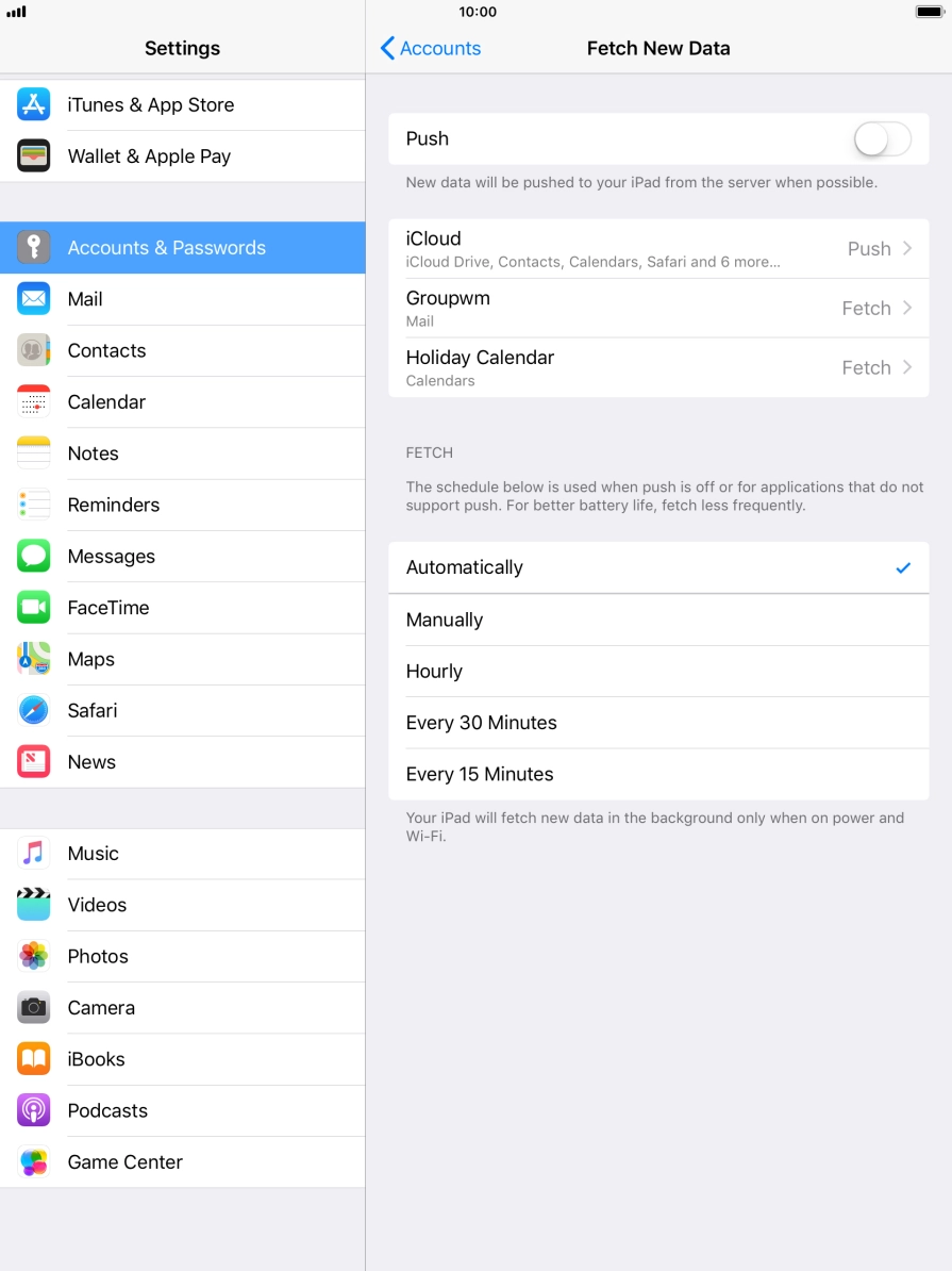 If you turn off the function, press the required setting.