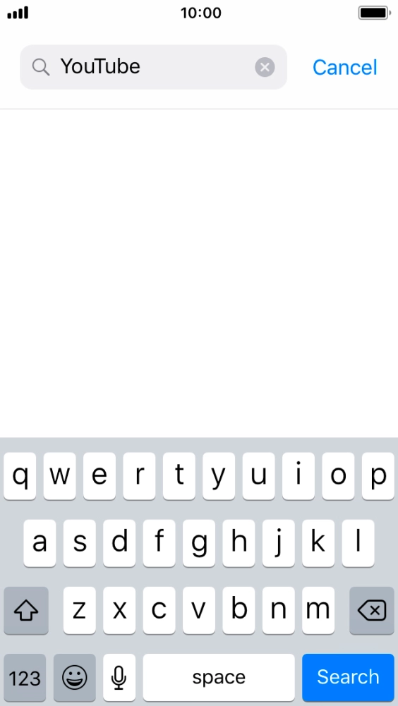 Key in YouTube and press Search.