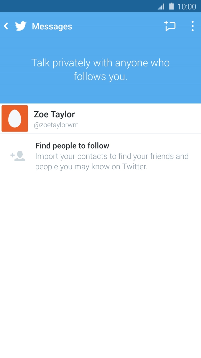 Press the new message icon. Press the new message icon.