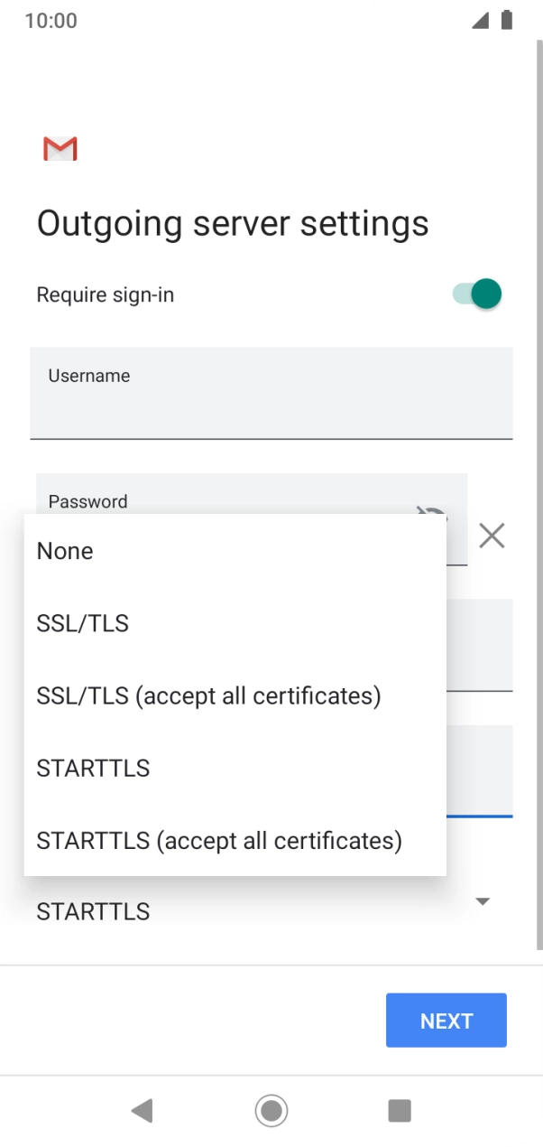 Press SSL/TLS to turn on the function. Press SSL/TLS to turn on the function.