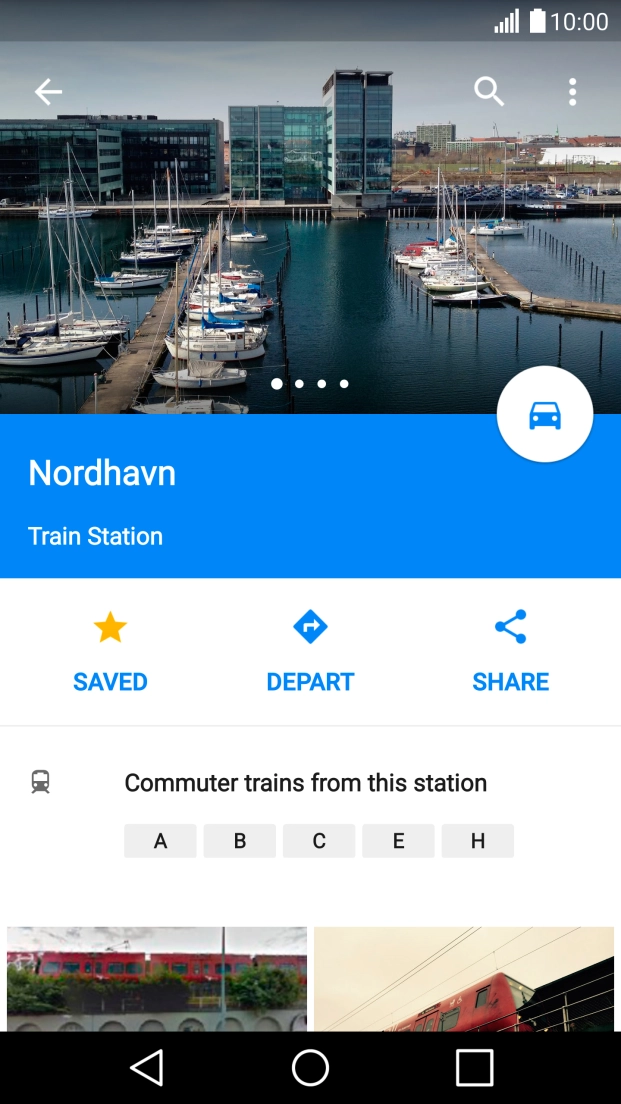 Press the travel information icon.