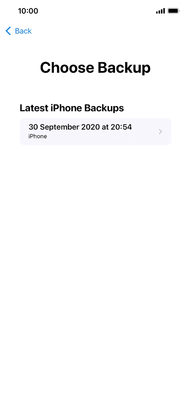 Press the required backup and your phone restores the content of the selected backup. Subsequently, follow the instructions on the screen to set up your phone and prepare it for use.
