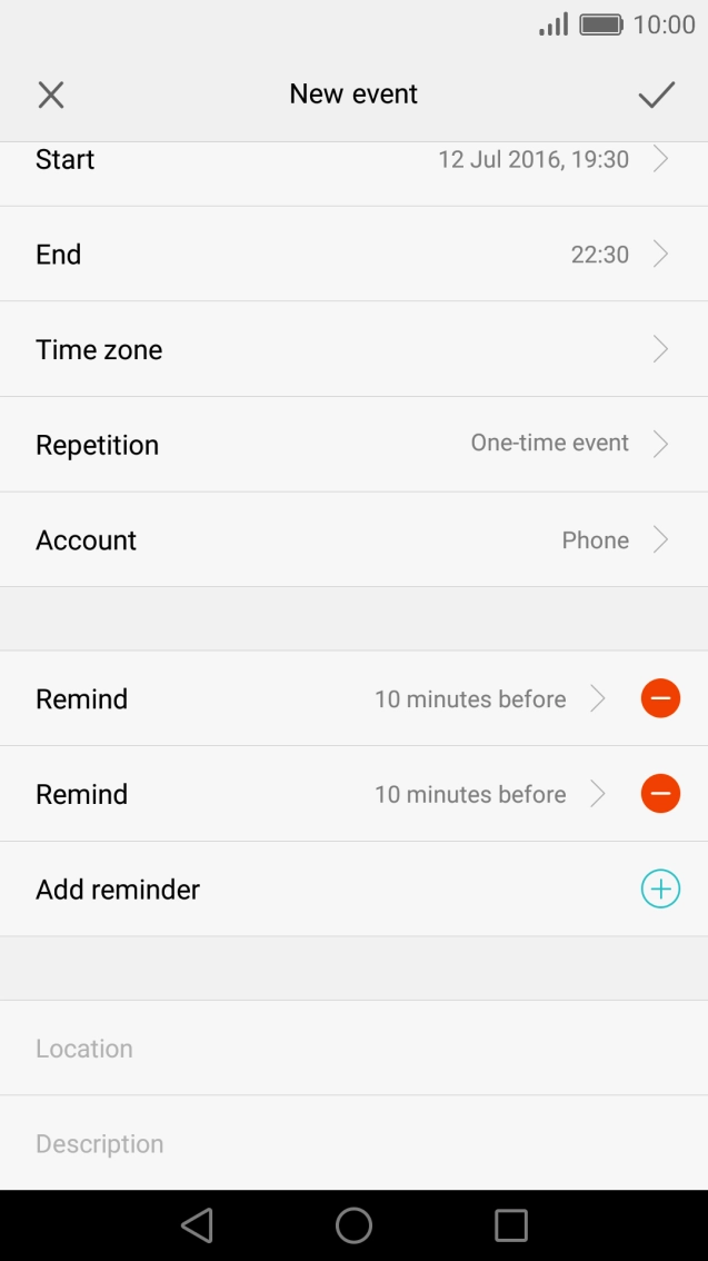 Key in further information, if required, and press the confirm icon.