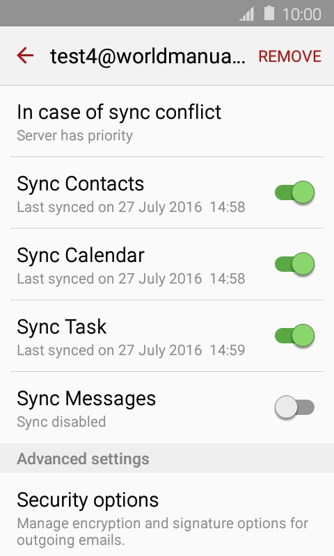 Press the indicator next to 