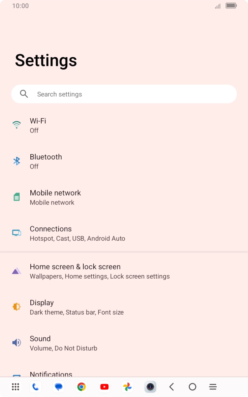 Press Mobile network.